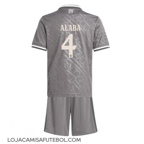 Camisa de Futebol Real Madrid David Alaba #4 Equipamento Alternativo Infantil 2024-25 Manga Curta (+ Calças curtas)